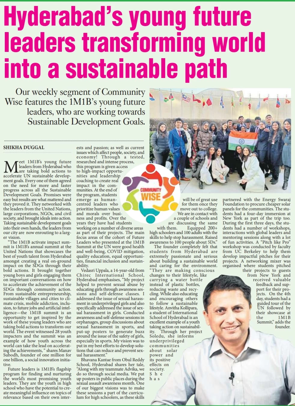 Activate impact summit in The Pioneer newspaper- Hyderabad edition - Dec 29, 2022